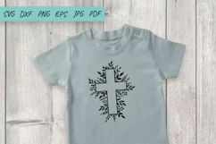 Cross SVG, Cross with leaves SVG, Faith SVG Product Image 5
