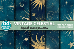 Vintage Celestial Pack Digital Paper Background PNG Product Image 1
