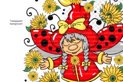 Dwarf ladybug with sunflowers, Sunflowers, Gnome Product Image 2