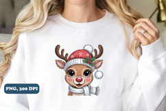 Yarn Crochet Christmas Reindeer Png sublimation Product Image 5