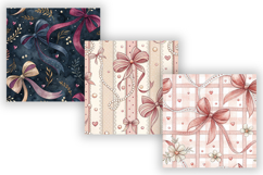 Coquette Bow Digital Paper Pack, Seamless Ribbon Pattern Product Image 5