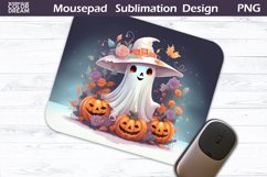 Cute Ghost Pumpkin MousePad | Halloween Mouse Pad Product Image 1