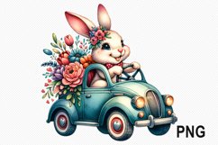 Easter Day Bunny Sublimation - Easter Day Clipart PNG Design Product Image 1