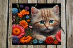 Cats &amp; flowers | skinny tumbler Sublimation design bundle Product Image 5