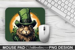 St. Patrick&#039;s Day Bunny Sublimation Mouse Pad Design Product Image 1