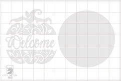 Floral Pumpkin Welcome Sign SVG | Pumpkin Monogram Sign SVG Product Image 2