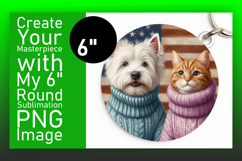 Chic Circle PNG Car Coaster Design , Dog and cat Product Image 1