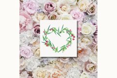 Woodland heart wreath watercolor #h20 Product Image 7