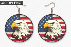 Eagle Earring Sublimation PNG - 4th of July Earring Design Product Image 1