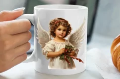 Christmas Black Angel Clipart, Christmas Angel Clipart Product Image 5