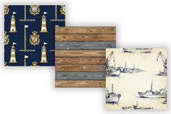 Harbor Digital Paper Pack, Coastal Port Seamless Patterns Product Image 5