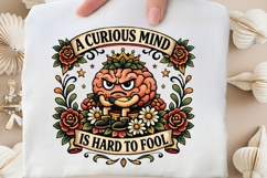 A Curious Mind Is Hard To Fool Funny Smart Brain Shirt Product Image 5