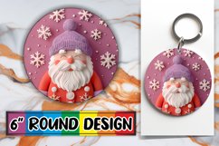 Holiday Santa Claus 3D Round Design Sublimation Product Image 1