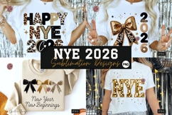 Coquette Golden New Year PNG - 4 Designs Product Image 1