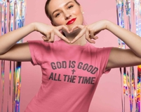 God Is Good All The Time, Distressed Christian Valentine Png Product Image 2