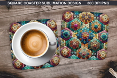 Christmas Coaster Sublimation, Christmas Coaster PNG Design Product Image 1