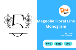 Magnolia Floral Line Monogram Product Image 1