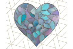 Stained Glass Heart PNG Clipart in Pastel and Bright Colors Product Image 5