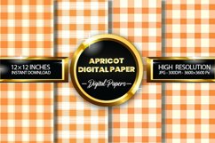 Apricot Gingham Digital Papers - 04 Variations Product Image 1