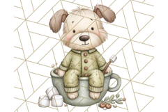 Christmas Pets in Pajamas Clipart PNG, Christmas Png Clipart Product Image 5