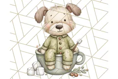 Christmas Pets in Pajamas Clipart PNG, Christmas Png Clipart Product Image 5