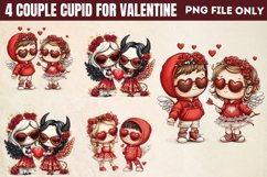 Couple Cupid For Valentine Clipart PNG Product Image 1