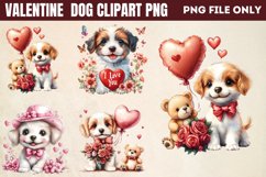 Valentine Dog Clipart PNG Product Image 1
