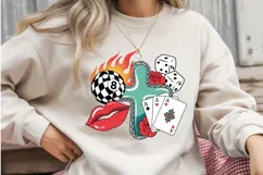 Vintage Gambling Tattoo PNG | Retro Casino Clipart Product Image 2