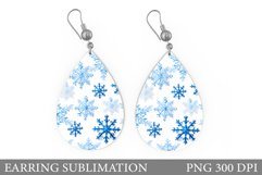 Snowflakes Earring Design. Teardrop Winter Earring Product Image 1