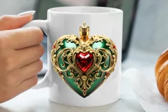 Christmas Hearts Watercolor Clipart, Christmas PNG Product Image 5