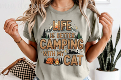 Camping with my Cat PNG, Vintage Retro Camper Sublimation Product Image 6