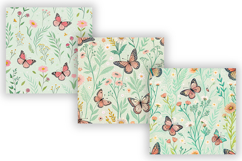 Spring Butterfly and Wildflower Seamless Pattern, Pastel Product Image 5