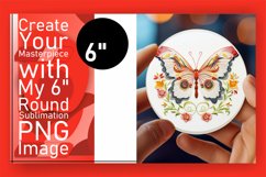 Vibrant Spring Butterfly Round PNG Graphic Product Image 1