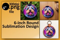 Splash of Puppy Love: Colorful Round Sublimation Product Image 1