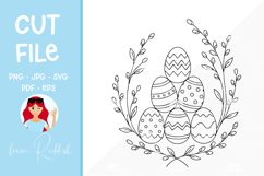 Easter SVG Line Art Cut File Product Image 1