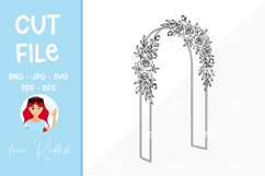 Floral Wedding Line Art Cut File Product Image 1