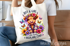 Just A Girl Who Loves Highland Cows PNG, Cow Sublimation Product Image 4