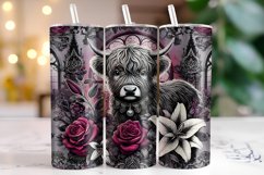 Halloween Highland Cow Tumbler Wrap | Sublimation | Tumblers Product Image 1