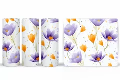 Crocus Flowers Tumbler Design. Spring Tumbler Sublimation Product Image 2