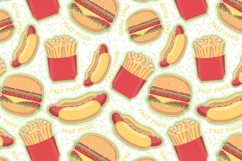 Fast food seamless pattern PNG, JPG Digital Paper Product Image 5