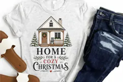 Home For A Cozy Christmas PNG Sublimation Design - Rustic Product Image 3