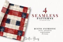 Seamless Cottagecore Patriotic Plaid Wood Digital Paper Product Image 2
