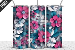 3D Flowers Tumbler Wrap | Sublimation Design | Tumble PNG Product Image 2