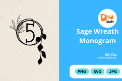 Sage Wreath Monogram Product Image 1