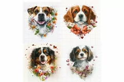 4 Cute Puppy Portrait, Lovely Dogs , 4 Watercolor Cute dogs Product Image 2