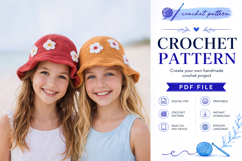Flower Bucket Hat Crochet Pattern PDF Product Image 2