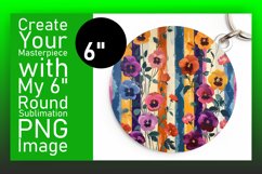 Blossom Stripe Fusion: Sublimation Keychain &amp; Car Coaster Product Image 1