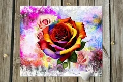 Rainbow rose | 9 Skinny tumbler flowers Sublimation designs Product Image 5