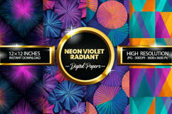 Neon Violet Radiant Digital Papers - 04 variations Product Image 1