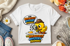The Breakfast Mystery Deepens Funny Detective Chick Cartoon Product Image 6